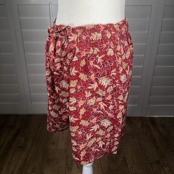 Vintage Liz Sport Women's Shorts Medium Modern Red Floral High Waisted Boho - Picture 3 of 11